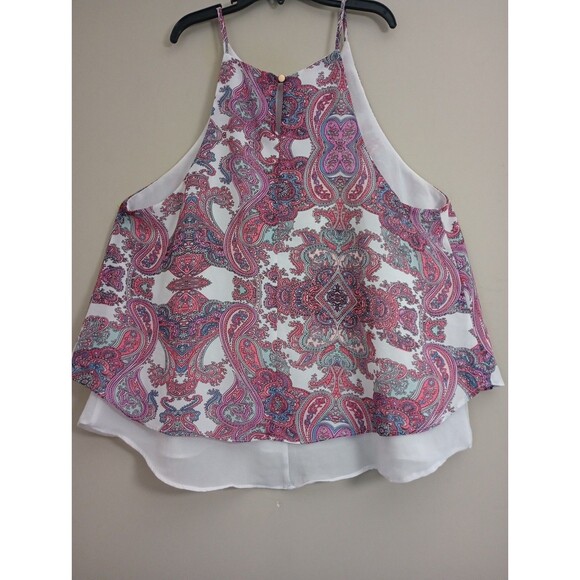 Papaya Sleeveless Halter Top Blouse Size Large - Picture 2 of 7